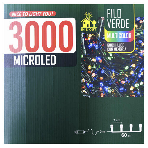 Lichterkette, 3000 Micro-LED, multicolor, 60 m 7