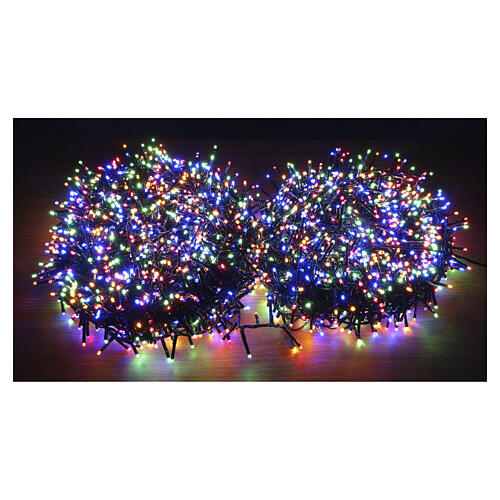 Corrente luminosa cluster 3000 MICROLEDs 8 jogos de luzes multicoloridas 60 m 1