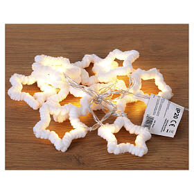 Soft white star chain, 10 LEDs, clear warm light, 55 in