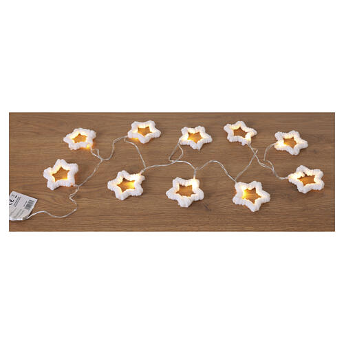 Cadena estrellas blancas suaves 10 LED luz cálida clara 1,4 m 6