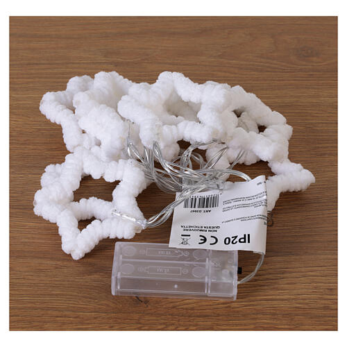 Catena stelline bianche soft 10LED luce calda chiara 1,4mt  8