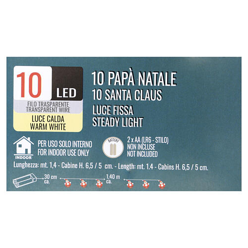 Catena luminosa Babbo natale 10LED 1,40mt 4