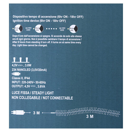 Cadena 180 NANOLED Cluster estrellas luz cálida 3m 6