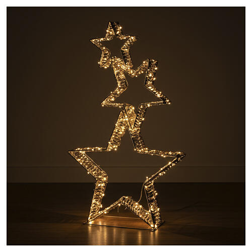 Lighted figure, 3 stars gold ribbon, 720 NANOLEDs, 55x31.5x6 in 2