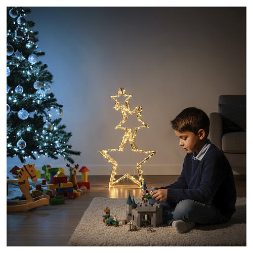 Figura luminosa 3 estrellas cinta oro 720 NANOLED 140x80x15cm 4