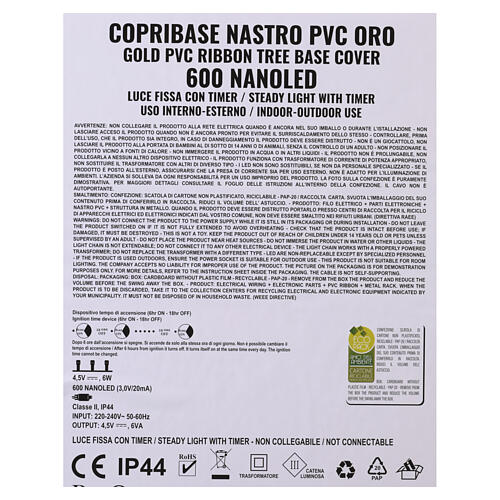 Cubre base para árbol dorado 600 NANOLED D 50-70x30cm 5