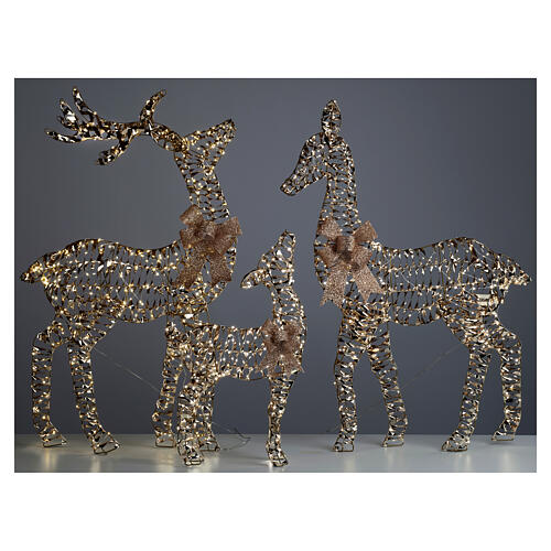 Family of reindeers with gold ribbon, 40x80 in 5