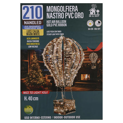 Mongolfiera nastro oro 210 NANOLED 40cm 4