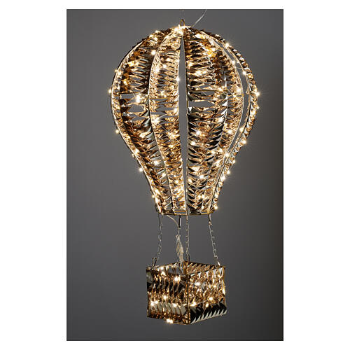 Balão de ar com fita dourada 210 NANOLEDs 40 cm 1