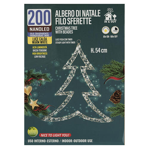 Árbol de navidad luces cálidas y esferas 200 NANOLED 55x50cm 4