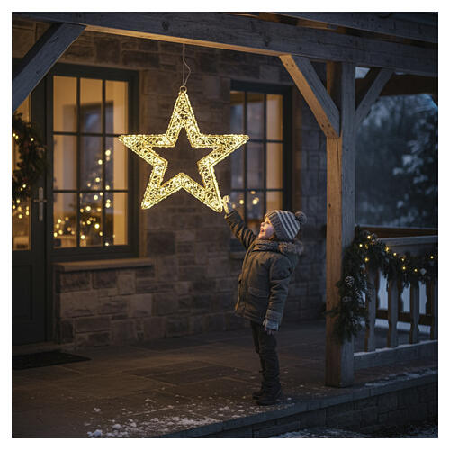 Stella 3D con 400 NANOLED luce calda 40cm  3