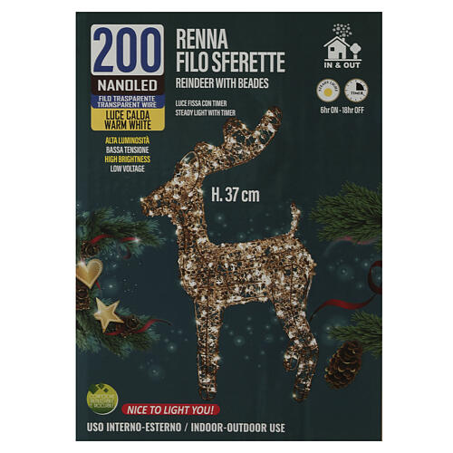 Reindeer with 200 NANOLED balls, 16x4x10 in 6