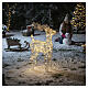 Reindeer with wire and 500 NANOLED beads, warm white light, 24x12x4 in s1
