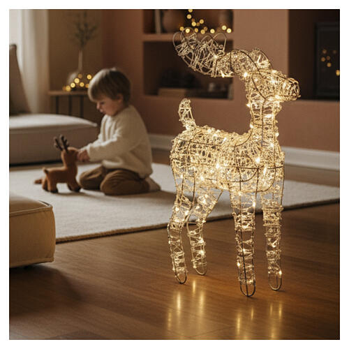 Reno con hilo esferas 500 NANOLED luz cálida 60x30x10cm 5