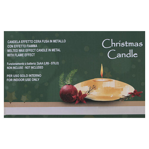 Bougie de Noël LED effet feu blanc chaud Ø 12 cm 5