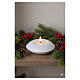 Christmas candle with warm white fire effect 12cm diameter s2