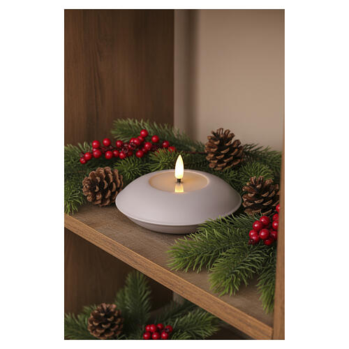 5-inch diameter LED sand metal candle with wax effect 2