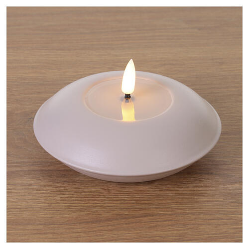 Świeca LED z efektem wosku, metal w kolorze piaskowym, 12 cm 1