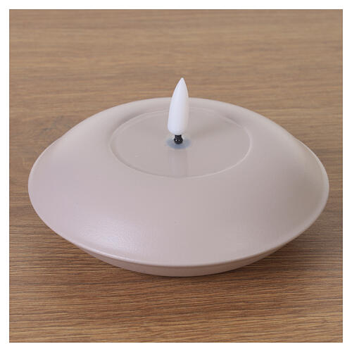 Świeca LED z efektem wosku, metal w kolorze piaskowym, 12 cm 4