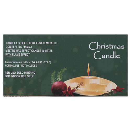 Sand Metal Wax Effect LED Candle 12cm Diameter 5