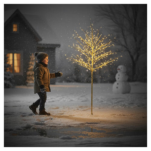 Árvore dourada luminosa 96 NANOLEDs luz quente 60 cm 1