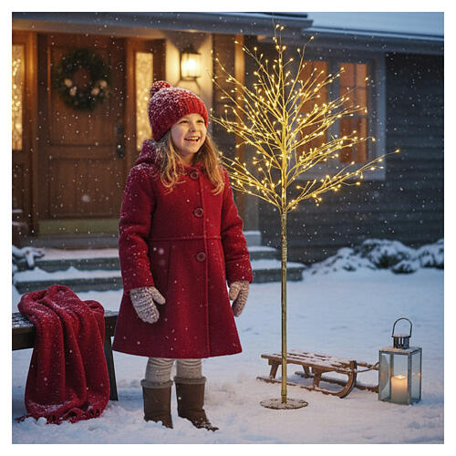 Golden lighted tree 96 NANOLEDs warm light, 60cm 3