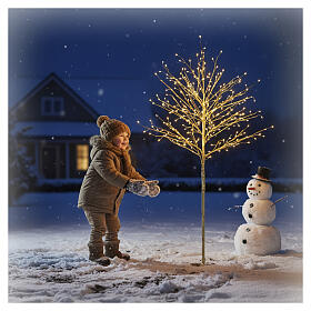 Luminous golden tree with 336 NANOLEDs, 47 in