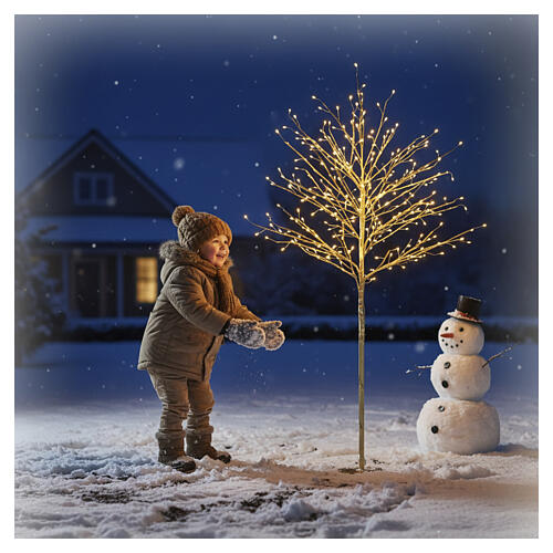 Árbol 336 NANOLED luminoso dorado 120cm 1