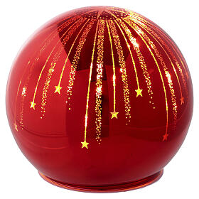 Esfera con led de vidrio rojo 15 nanoLED 12cm