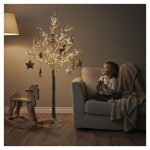 Snow-covered tree with LED lights, 35 in 3