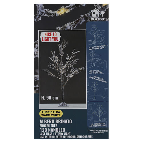 Albero innevato con luci led 90cm 120 NANOLED bianco caldo 5