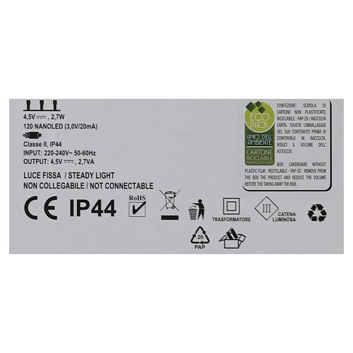 Árvore com neve e luzes LED 90 cm 120 NANOLEDs branco quente 6