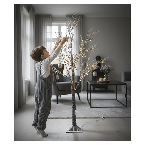 Lichterbaum mit Schnee-Effekt, warmweiß, 120 cm 1