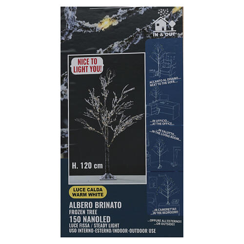Lichterbaum mit Schnee-Effekt, warmweiß, 120 cm 2