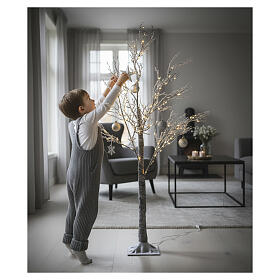 Snowy tree with 150 warm white NANOLEDs, 47 in, indoor/outdoor