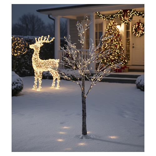 Snowy tree with 150 warm white NANOLEDs, 47 in, indoor/outdoor 3