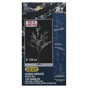 Albero innevato luce fissa color bianco caldo 120cm