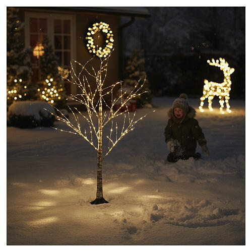 Arbre effet bois lumière fixe chaude 90 cm 1