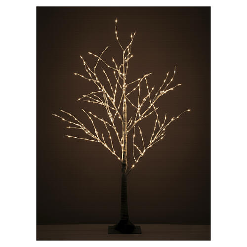 Árbol tronco madera luminoso 120cm blanco cálido 2