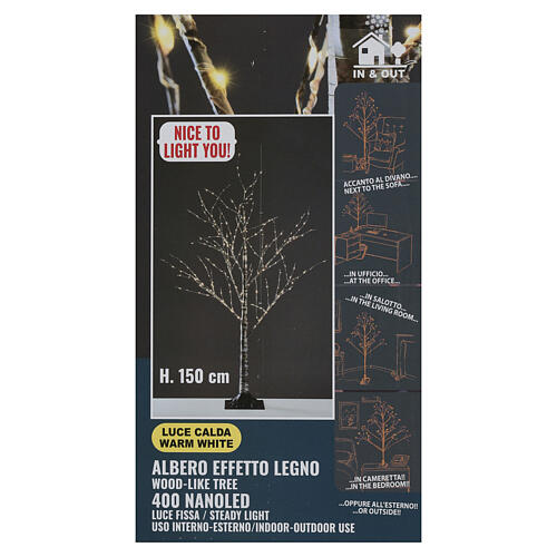 Árbol de Navidad efecto madera 150cm NANOLED 5