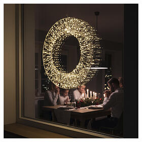 Couronne lumineuse 2D en métal 30 cm lumière chaude