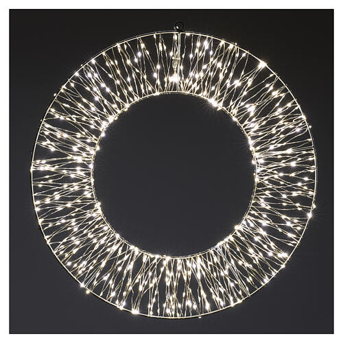Couronne lumineuse 2D en métal 30 cm lumière chaude 2