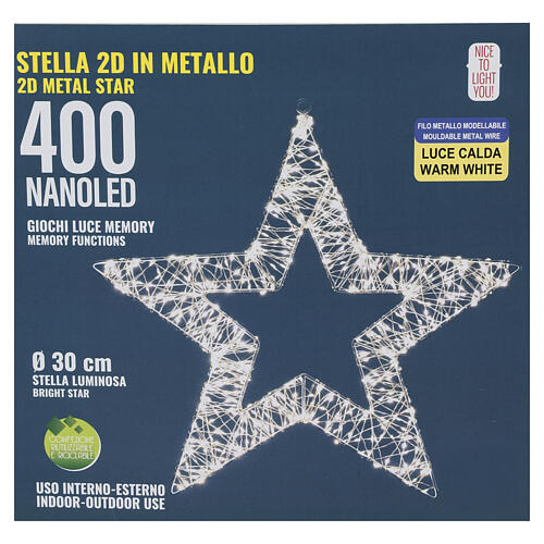Lighted Star 400 NANOLEDS in 2D, 30cm 5