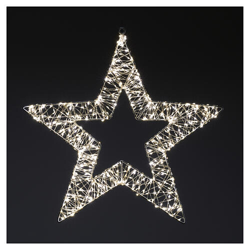 Étoile lumineuse 2D 45 cm 600 nanoLEDs blanc chaud 2