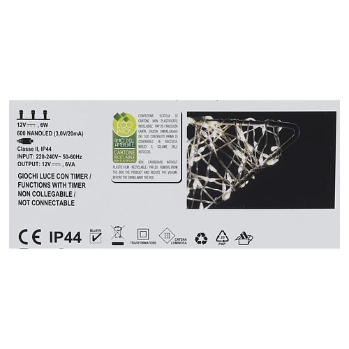 Étoile lumineuse 2D 45 cm 600 nanoLEDs blanc chaud 4