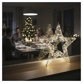 Estrela luminosa 2D 45 cm 600 NANOLEDs branco quente