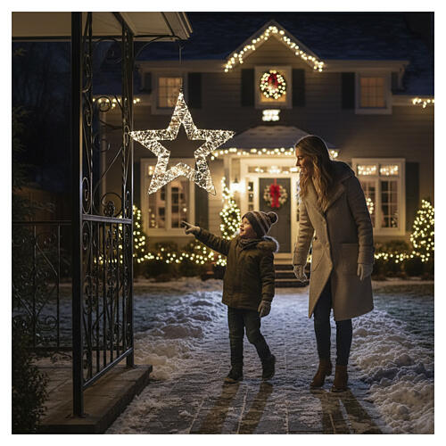 Figura luminosa estrella 2D de metal 800 NANOLED 55cm 3