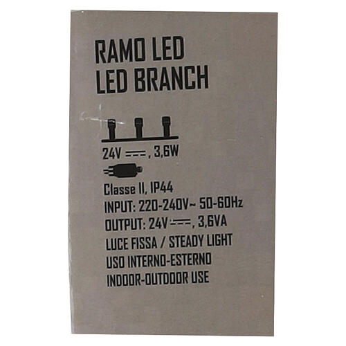 Galho com luz fixa quente 100 cm 96 nanoLEDs 5