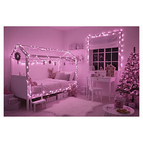 Pink Christmas light chain of 300 LEDs