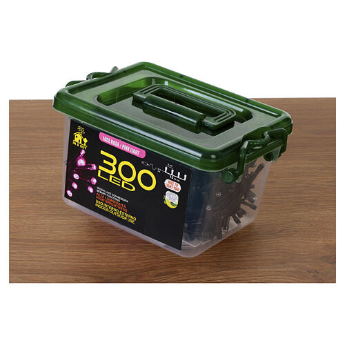 Corrente luminosa 300 LEDs cor-de-rosa para decoração de Natal 7